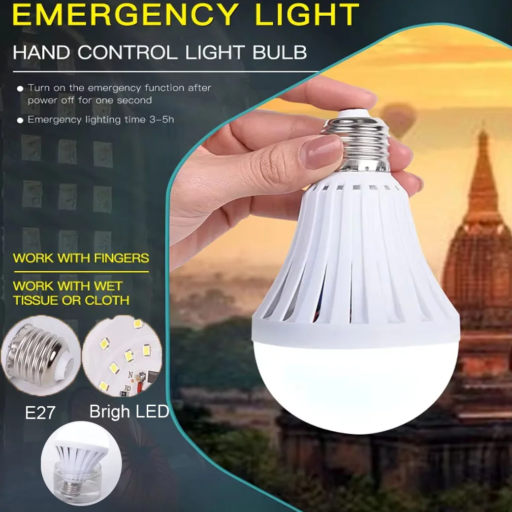 5W LED E27 85-265V Emergency Bulb Portable Hanging Camping Lamp 6000K For Tent Home Power Outage Lighting