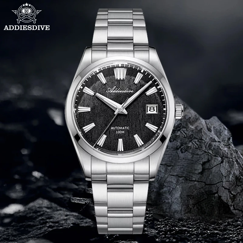 

ADDIESDIVE Luxury Men Mechanical Wristwatches 10Bar Waterproof Automatic Watch Stainless Steel Sapphire Luminous Watches for Men