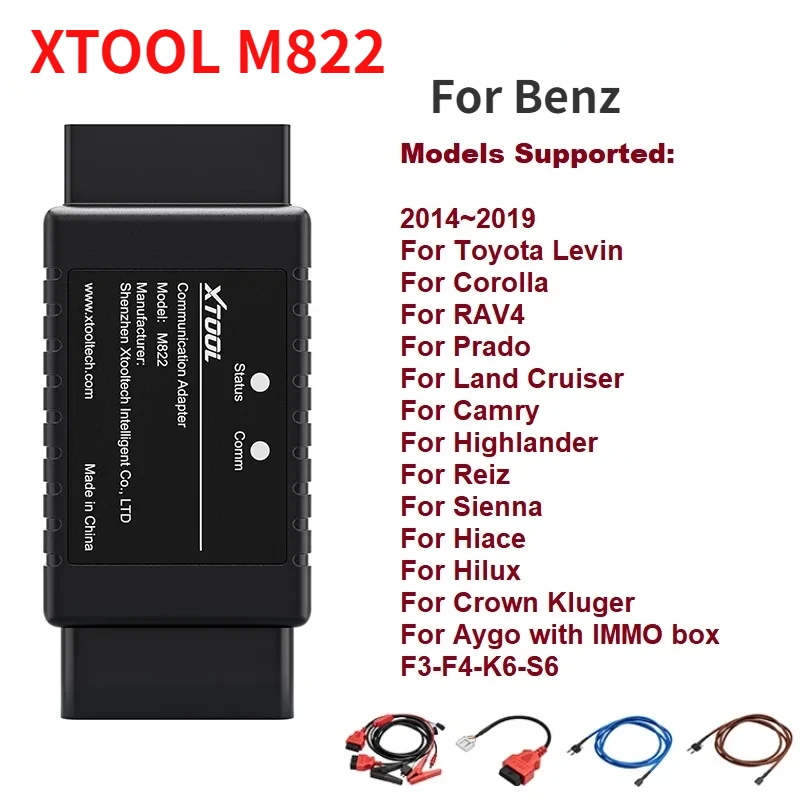 

XTOOL M822 Adapter Key Programmer For Toyota 8A/Mercedes-Benz AIl Key Lost Work With X100 PAD3 X100 MAX IK618 KC501 Programmer