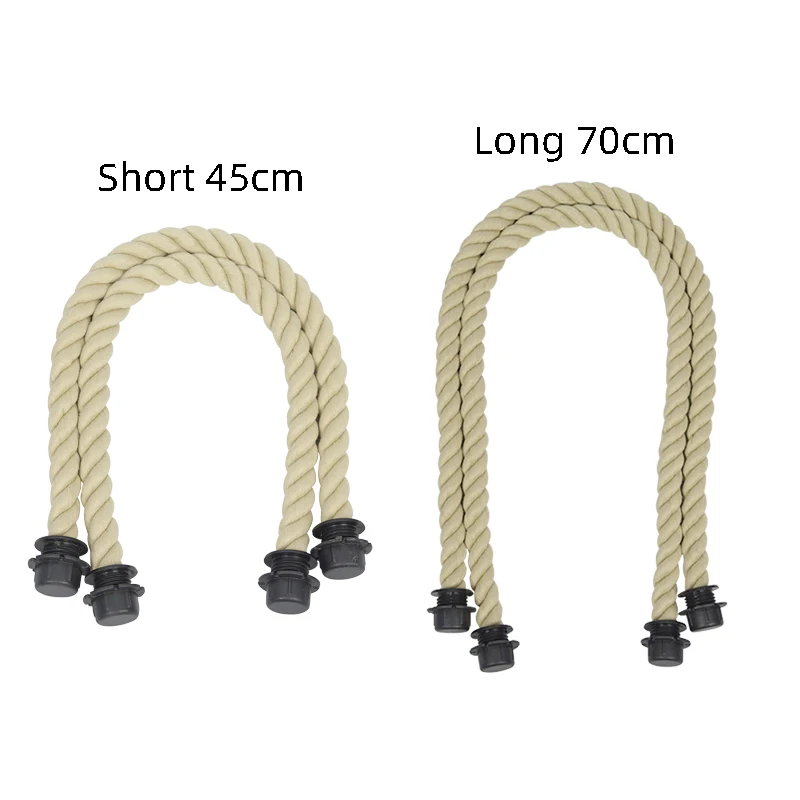 New Tanqu 1 Pair Long Short Black Natural Hemp Rope Handle for O Bag Accesorios Obag Women Handbags Classic Mini EVA Handbags