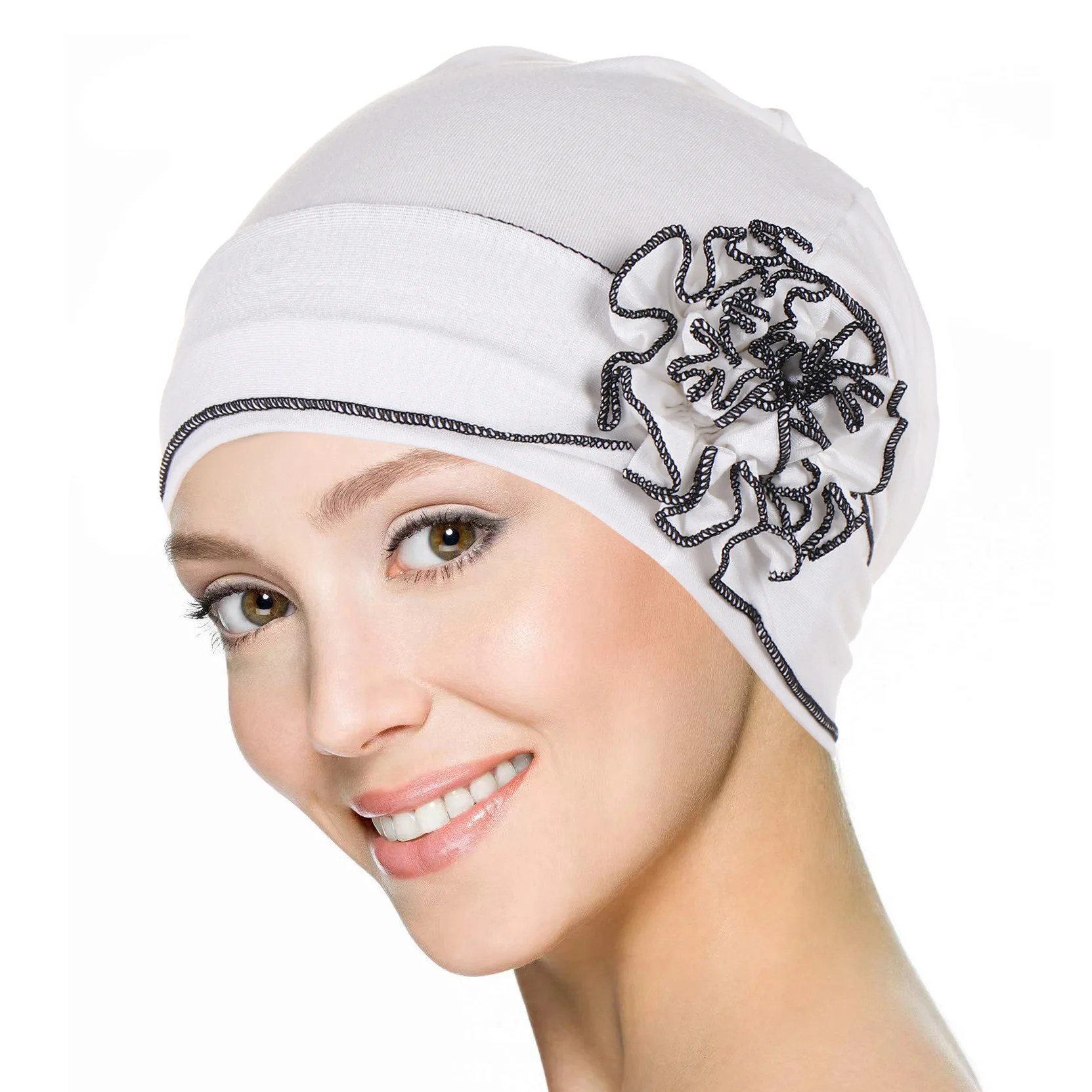 Indische Frauen Blume Hijab Hut Turban Krebs Chemo Kappe Stretch Mützen Motorhaube Bandana Haarausfall Kopf bedeckung muslimischen Wickel Kopftuch