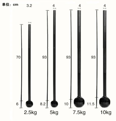 2-10 kg wysokiej jakości młotek fitness do treningu siłowego dzwonek ze stalową okrągłą główką młotek fitness