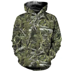 Animal Hunter Pattern Men's Hoodie 3D Printed Pullover Camouflage Men's Clothing Fashion Sweatshirt Autumn Casual Oversized Top