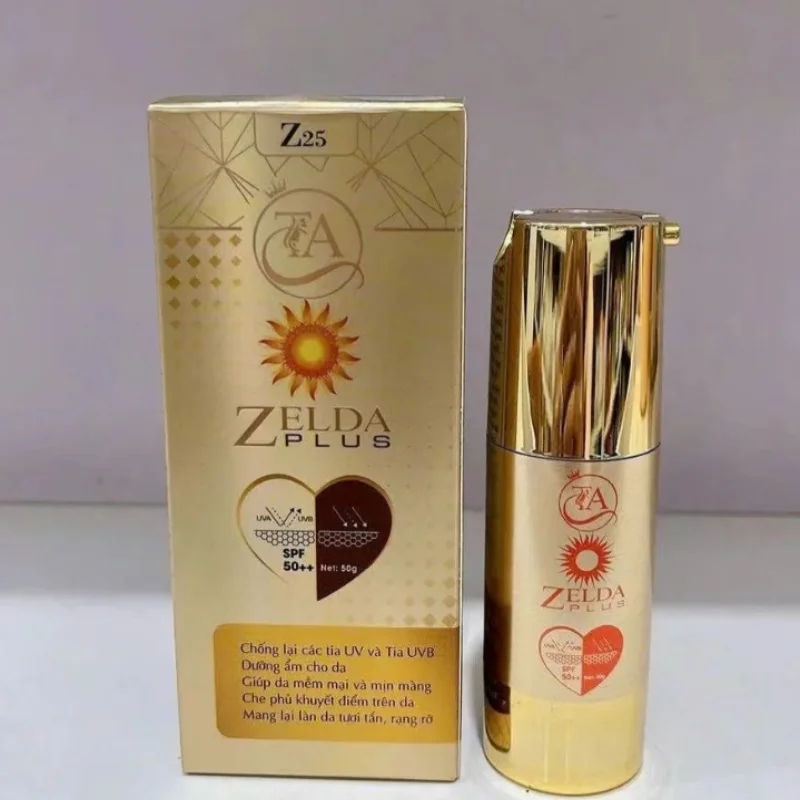 

Kem Chống Nắng Zelda Plus ngăn ngừa sự hình thành nám, tàn nhang, Dưỡng Ẩm Trắng Da SPF 50++ Bottle Kem chong nang zelda