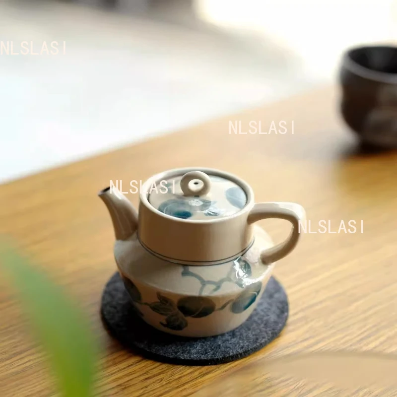 

Цзиндэчжэнь трава пепел осеннее поле чайник ручной рисунок керамический китайский бытовой чайник для одного человека использует чайный сервиз кунг-фу