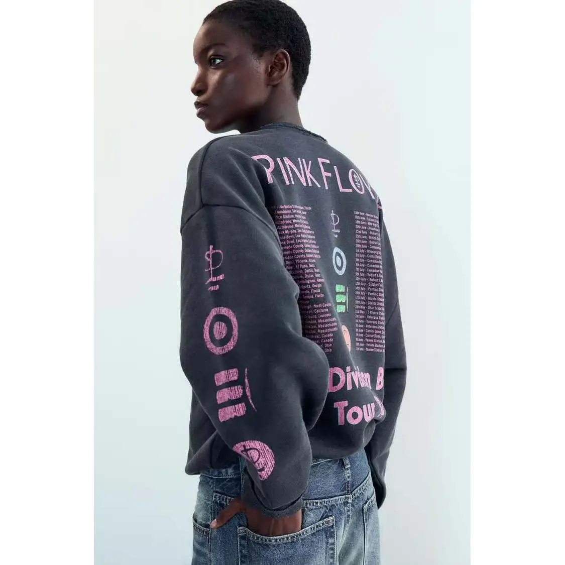 Nuevo Otoño 2025 mujer Faion Waed efecto sudadera suelta versátil coreano Sle Long Sve redondo Ne mezcla de algodón Swe...