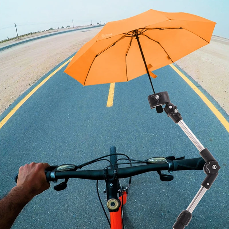 Bicycle Umbrella Holder with 180° Adjustable Connector Versatile Handlebar Umbrella Stand for Bicycles Strollers & Wheelchairs