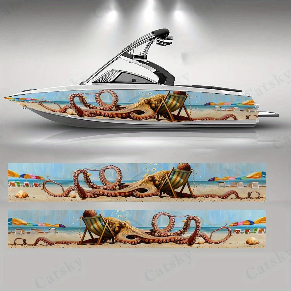 

Beach Octopus Fun Boat sticker vinyl ship pontoon deck Boat fishing decorative pontoon boats decal