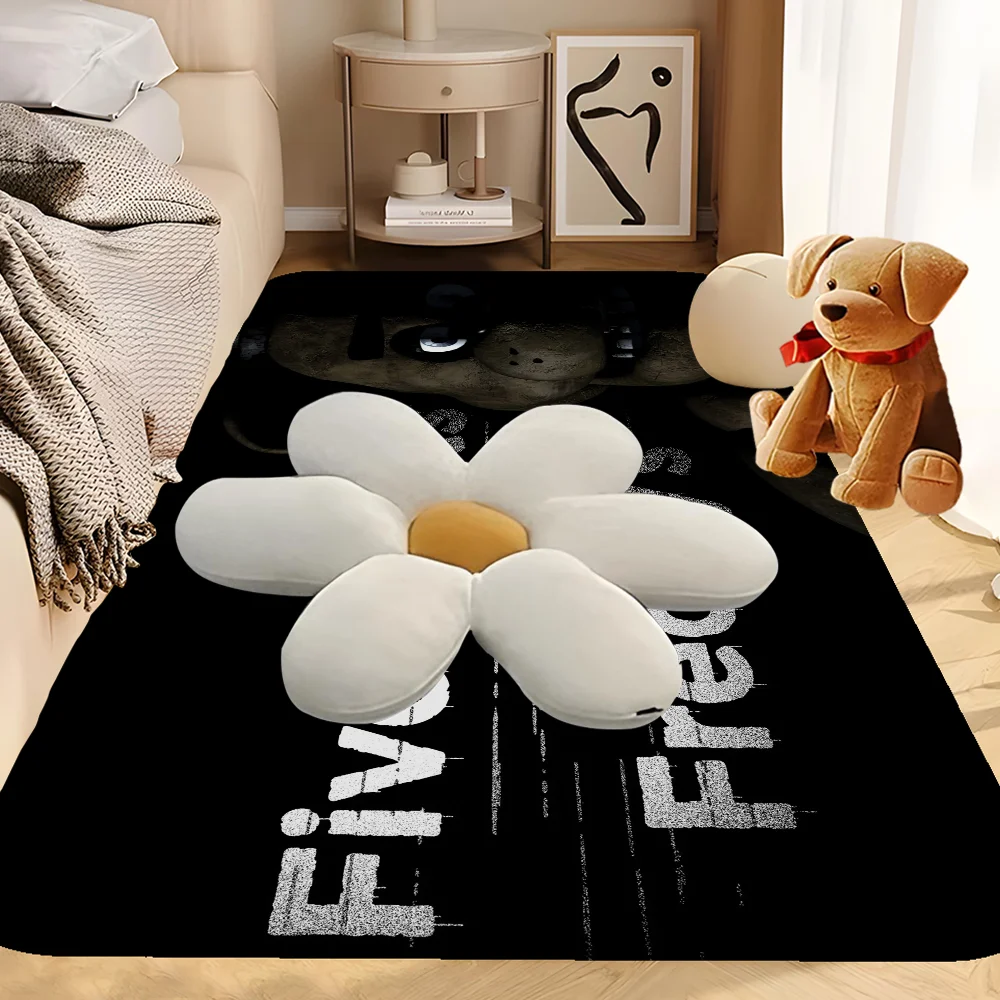 FNAF F-Five N-Nights at-Freddys Door Mat Kids Room Bedroom Decoration Balcony Anti-Slip Doormat Living Room Doormat Area Rug