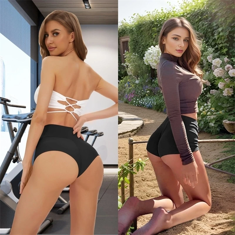 Women Summer Cut Out Yoga Shorts Booty Butt Lifting Scrunch Shorts High Waisted Workout Gym Summer High Waisted Sports Shorts