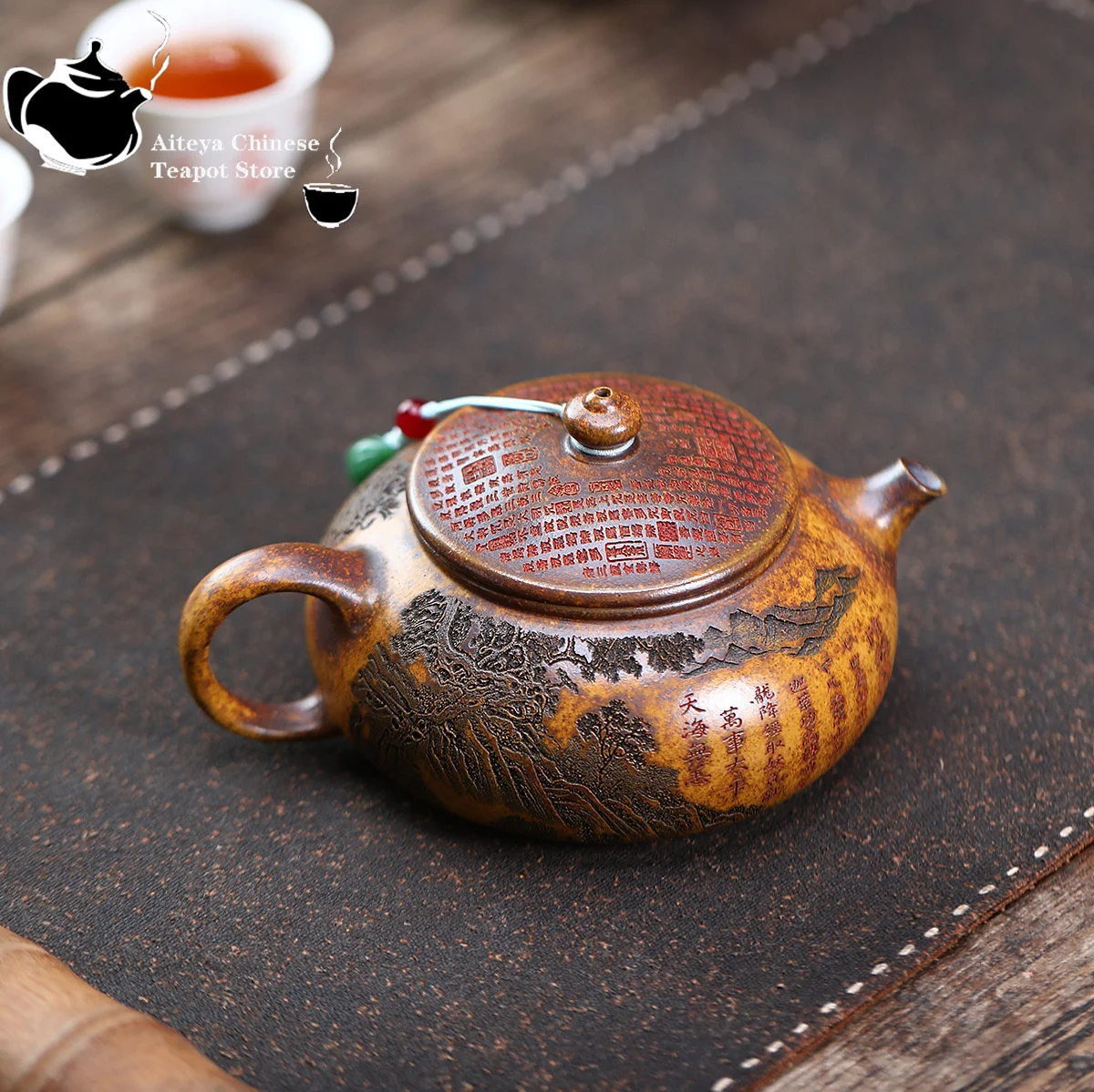 Yixing Purple Clay Pot Raw Mine Keel Gold Sand Arhat Hanjiang Pot Kung Fu Tea Set Chinese Teapot - Image 2