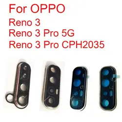 Back Camera Glass Lens Cover For OPPO Reno 3 Pro 3Pro 4G 5G Rear Main Camera Lens Glass with Frame Parts