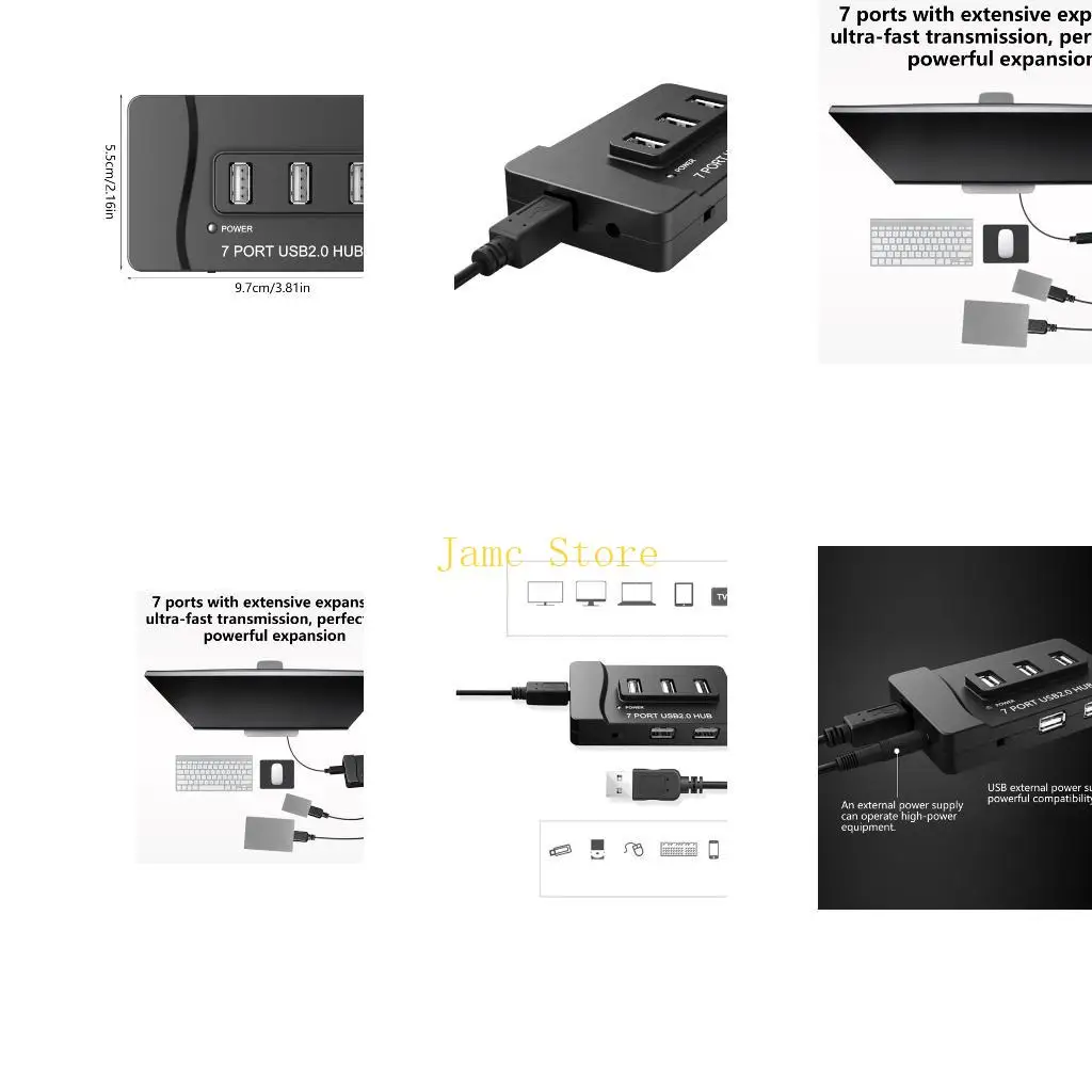 LX0B USB2.0 Charging Expander USB Splitter USB Adapter Multipurpose Connector For Car Home Travel Accessories