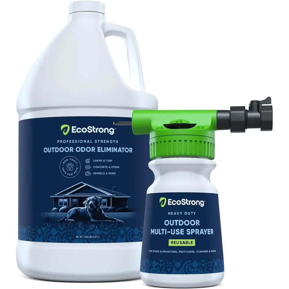 

Powerful Outdoor Pet Odor Remover - Strong Dog, Cat, Animal Scent Eliminator for Yards, Turf, Kennels, Patios, Decks (Gallon wit