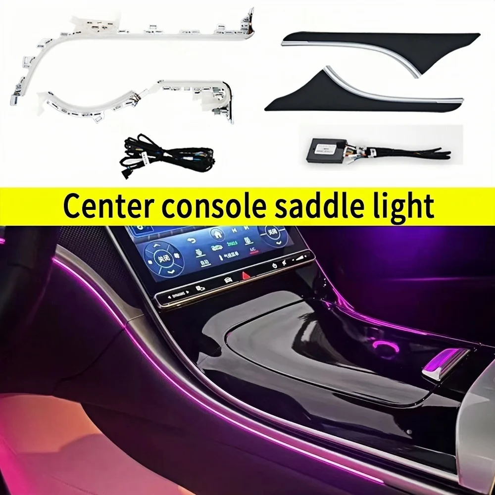 Für Mercedes-Benz C-Klasse W206 2022-2026 64 Farben Zentrale Sattelbeleuchtung Ambientebeleuchtung Mittelkonsole Atmosphärenlicht Upgrade – Detail 18