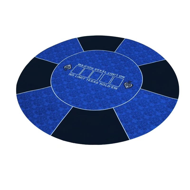 120cm Rubber Round Texas Table Cloth, 6 Seats Smooth Surface and Non-Slip Poker Mat