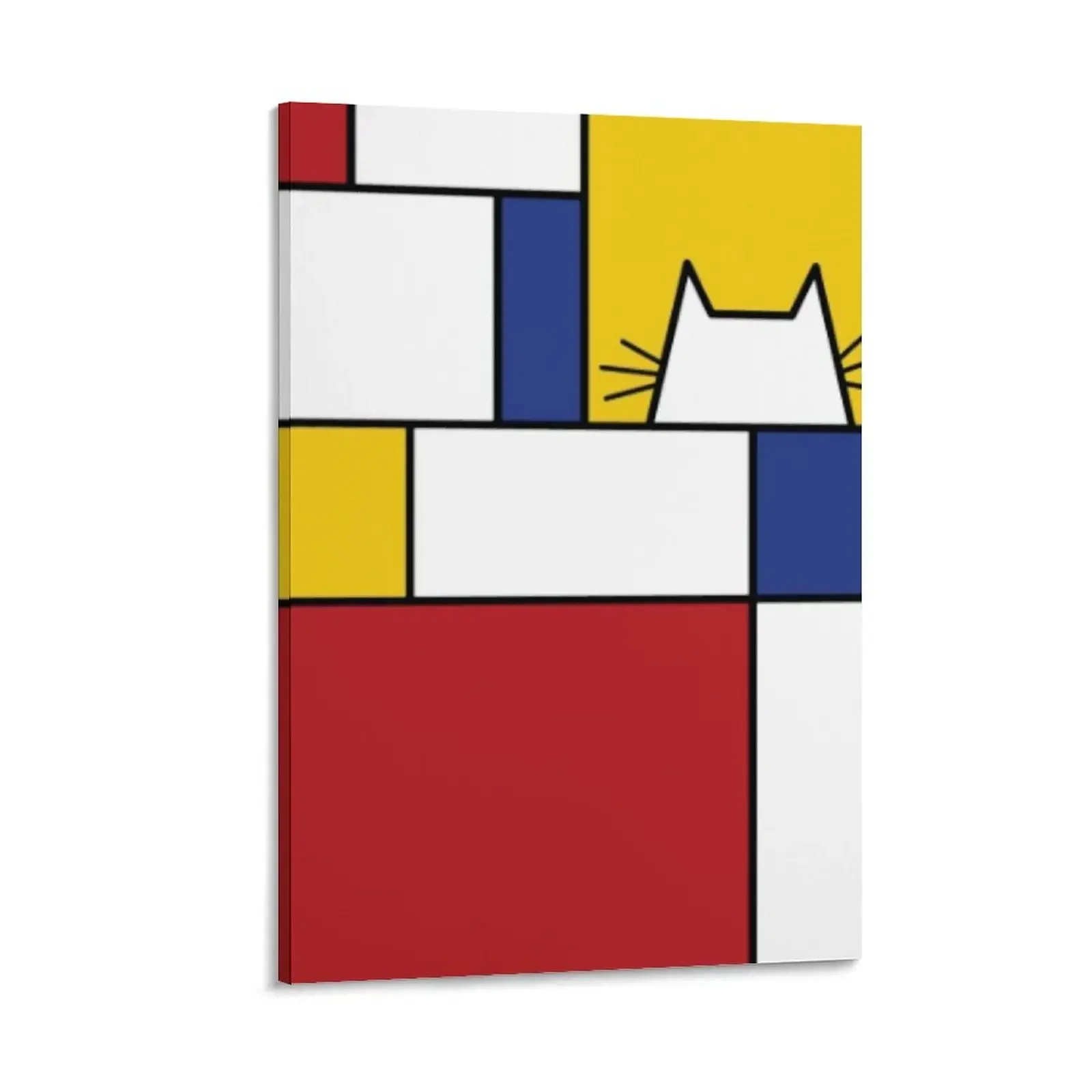 

Piet Mondrian Art Cat Geometric Simple Polychromatic Design Canvas Painting Decoration home poster