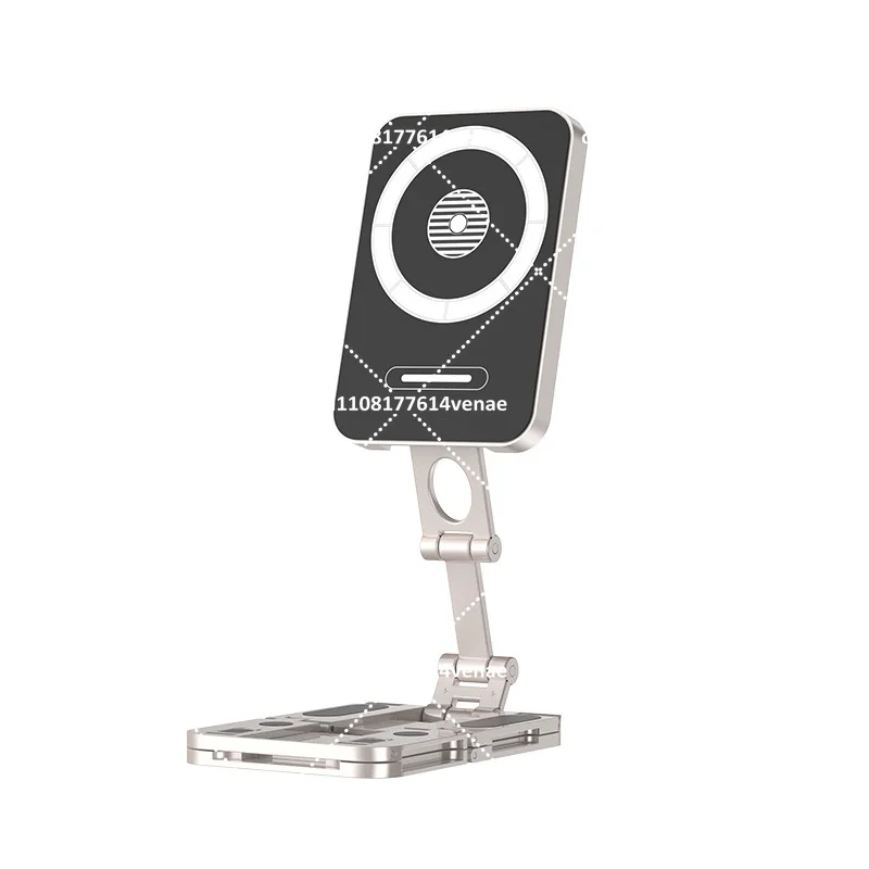 Magnetic Phone Holder for Desk, Foldable Rotating Tablet Stand for Home Office