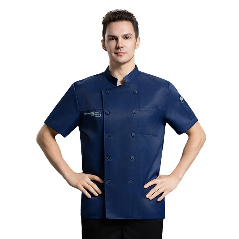 Double Breasted Bakery Workwear Professional Chef Coat Restaurant Cook Jacket Kitchen Uniform Men Cafe Shirt Hotel Clothe