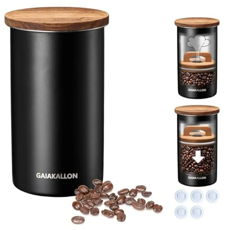 

Vacuum Coffee Canister, Stainless Steel Airtight Coffee Storage Container, Coffee Container for 12oz Coffee Beans, Coffee Beans