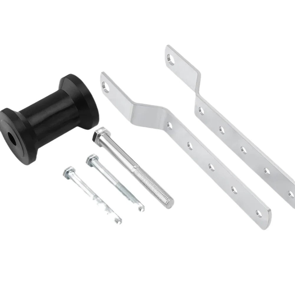 4 Inch Rubber Keel Roller With Steel Frame Construction And Adjustable Bracket Compatible With Standard 3 Inch Trailer Tongues