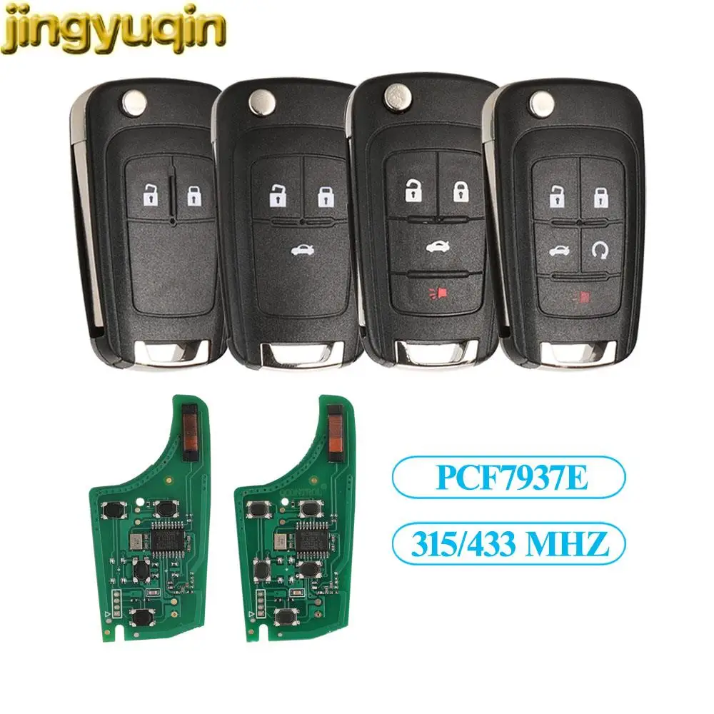 

jingyuqin Car Key Fob For Opel/Vauxhall Astra J Corsa E Insignia Zafira C Chevrolet Cruze Aveo 315/434MHZ PCF7937E OHT01060512