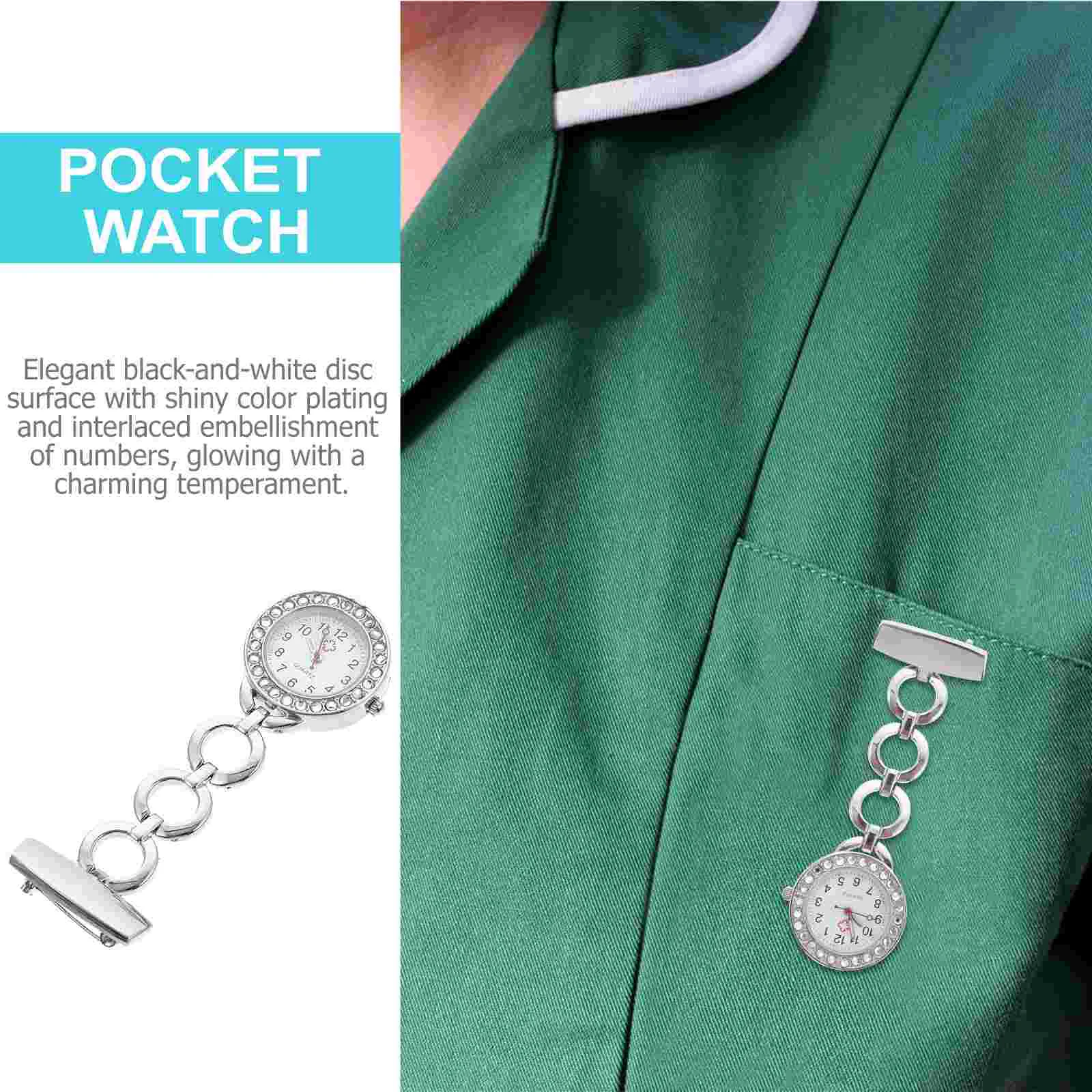 Pocket Watch Clip Fob Student Watches Lapel on Nursing Dress Gift Hanging Nurse Girl