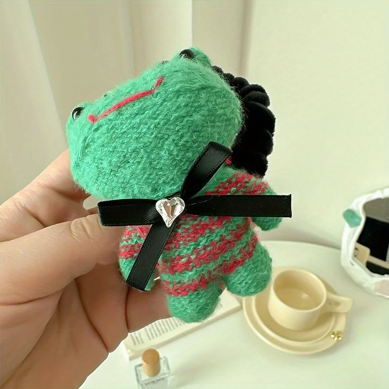 2 قطعة/1 قطعة إكسسوار شعر على شكل ضفدع صغير لطيف مربوط بذيل حصان ، حبل عقال عالي المرونة ، إكسسوار شعر كرات اللحم جديد