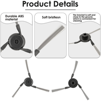 ABKD 10PCS Side Brush For Dreame X40 Ultra/ L10S Pro Ultra Heat/ X30 Ultra/L10S Ultra Gen 2/L40 Ultra Vacuum Cleaner Parts