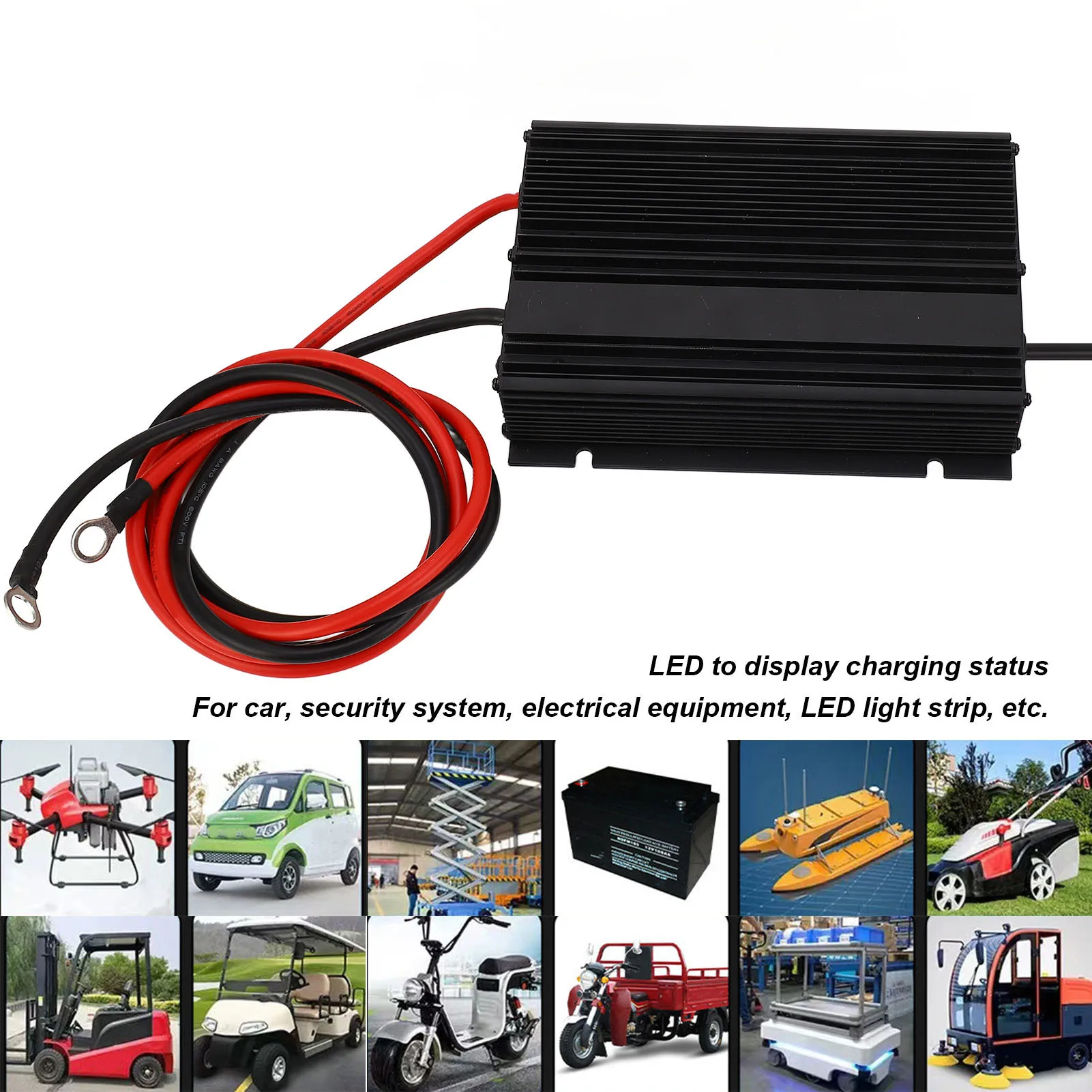 Caricabatterie al litio WG 24C600S Display a LED Ingresso 90-265VAC Manutentore batteria intelligente per batteria LiFePO4 e batteria LiMn2O4