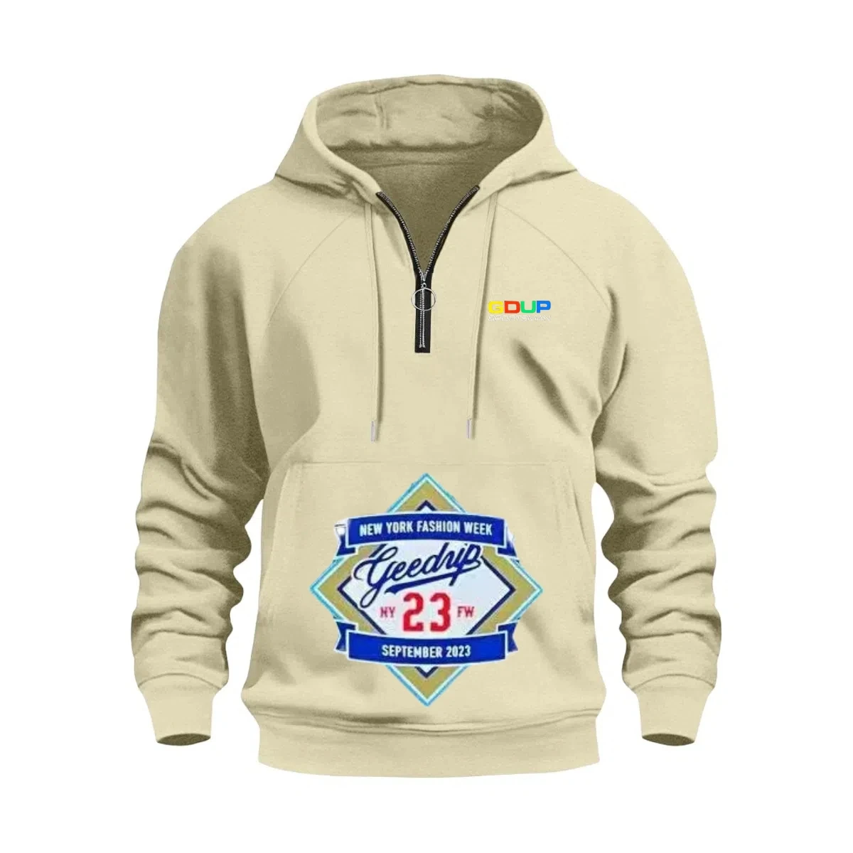

Men's Spring/Autumn Half-Zip Hooded Sweatshirt Casual Loose Fit Street Fashion Motorcycle Windproof Printed Sweatshirt