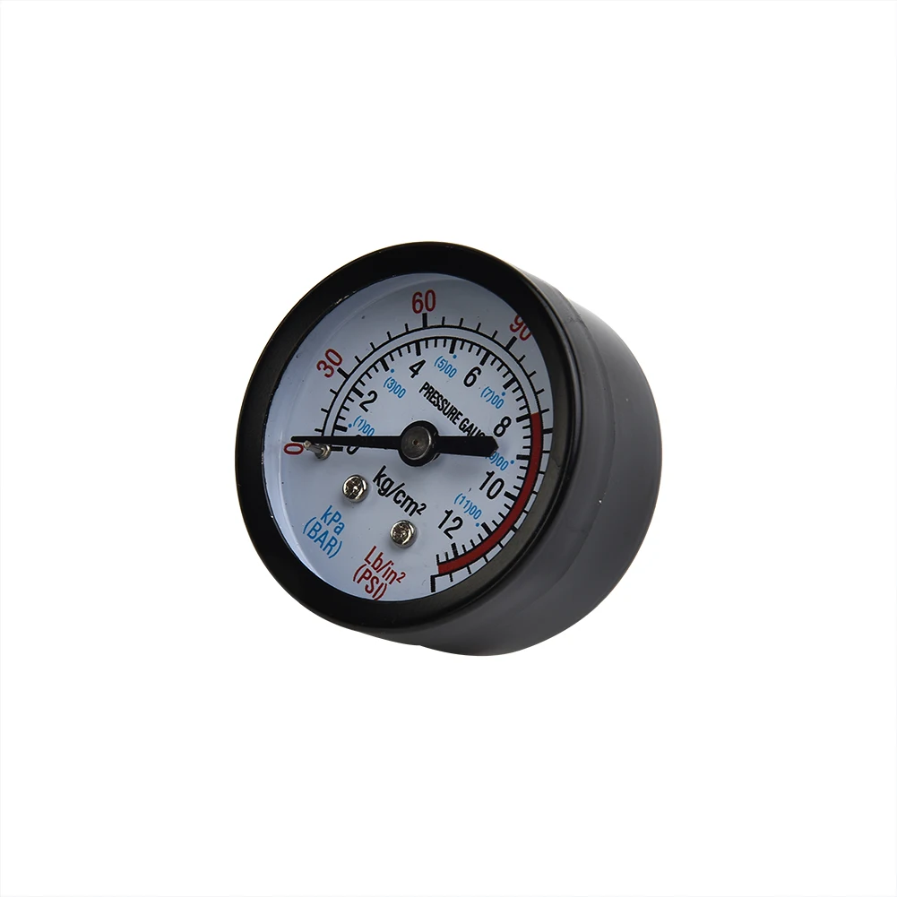 Air Compressor Pressure Gauge 13mm 1/4 BSP Thread 0-180 PSI 0-12Bar Easy To Read Dial Measuring Instrument Pressure Gauge