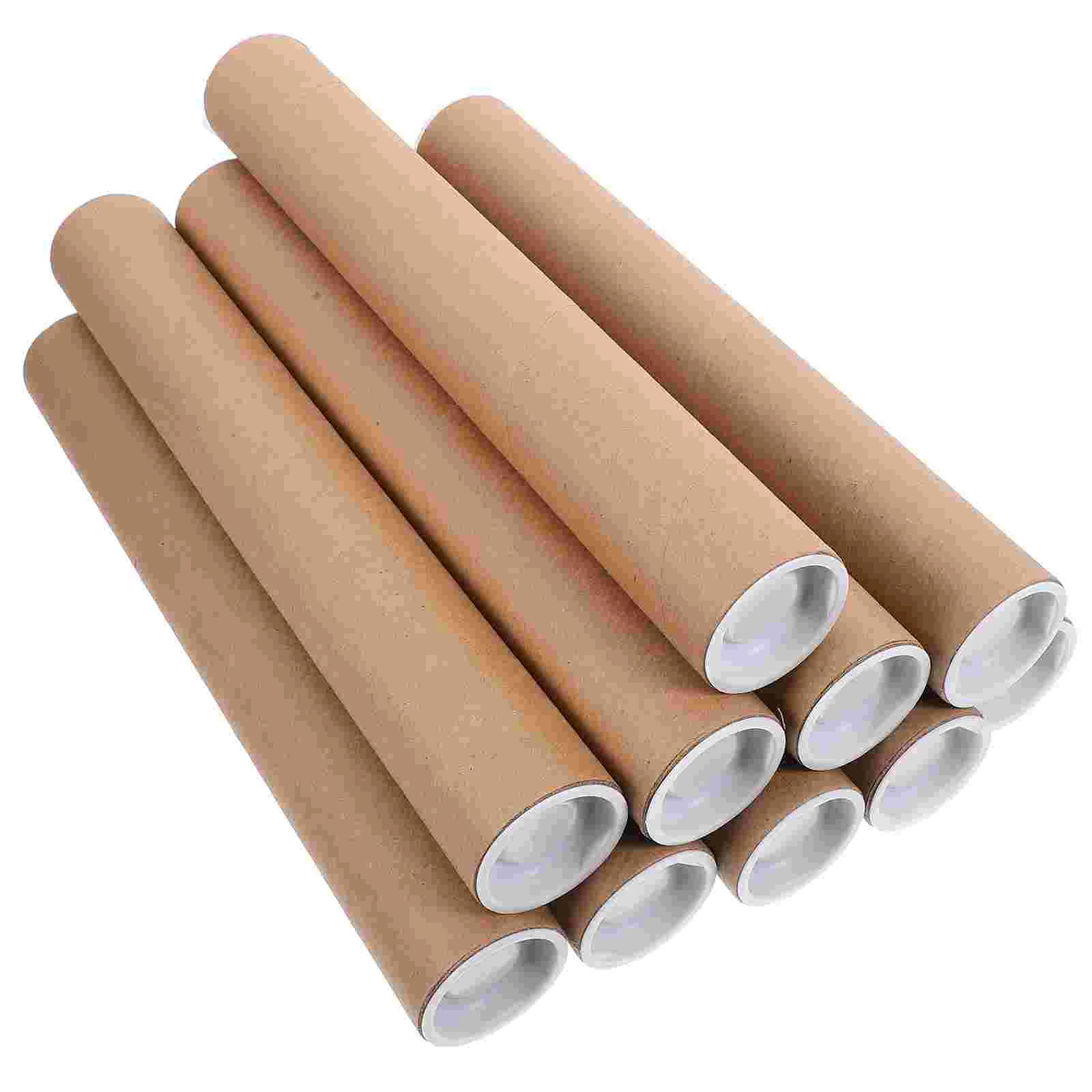 

10 Pcs Mailing Tube Brown Cardboard Tubes Wrapping Supply Paper Storage for Packaging Drawing