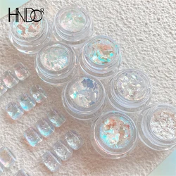 HNDO Aurora Crystal Transparent Reflective Flakes for Nail Art Professional Manicure Design Decoration Opal Powder BF Series