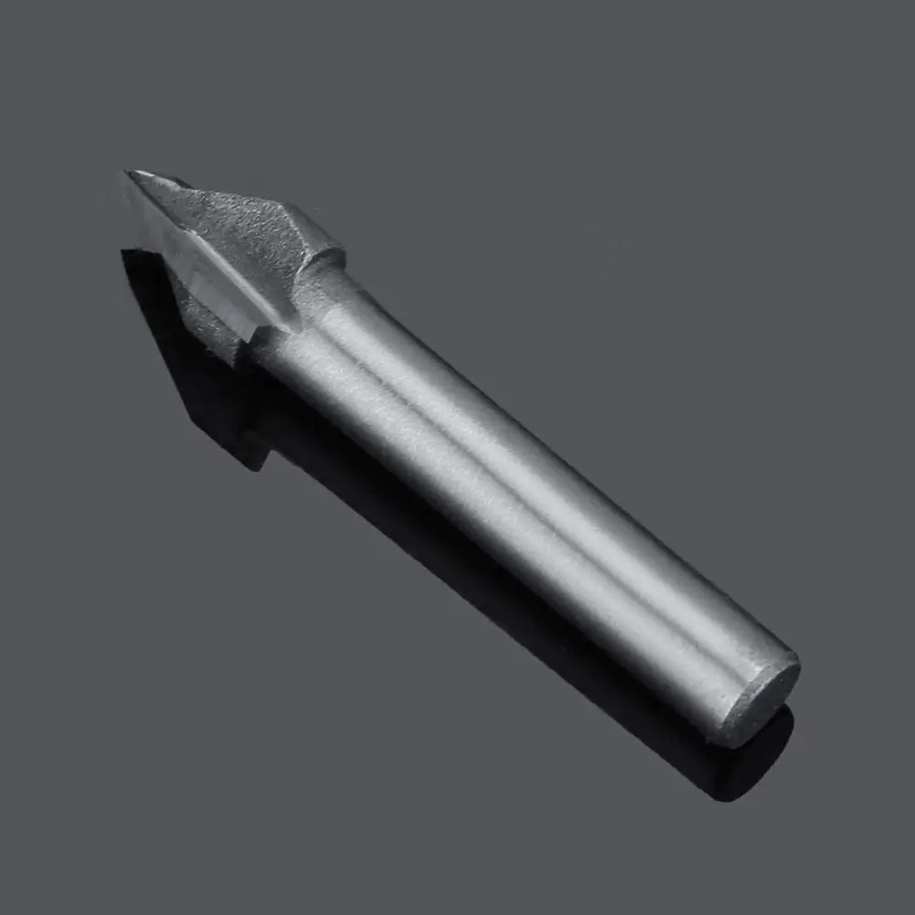 60 ° CNC نحت الخامس الأخدود ثلاثية الأبعاد راوتر 6X10 مللي متر 1/4 بوصة مقبض النجارة نحت سكين قطع أداة كامل طول 50 مللي متر-ABUA #5