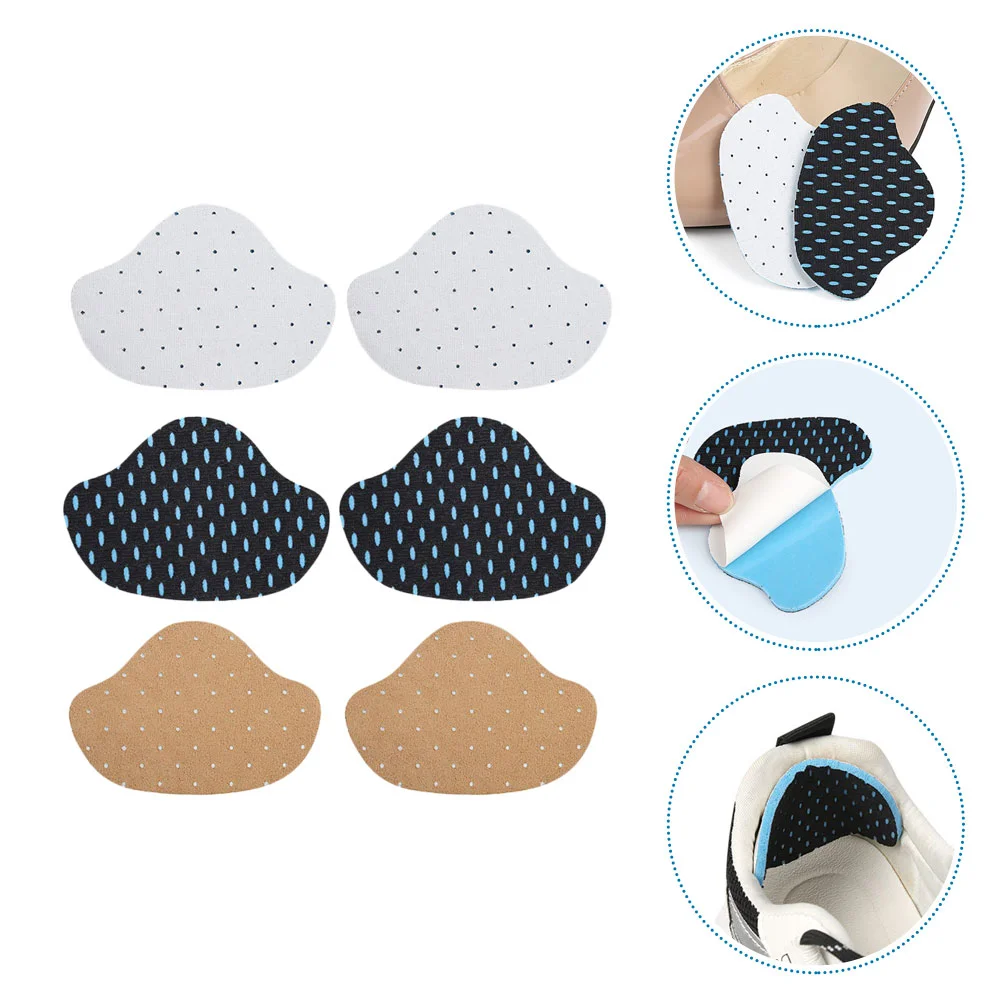 

3 Pairs Sneaker Heel Stickers Protective Pads Simple Casual Shoes Cushions Double Sided Tape Accessory Supple