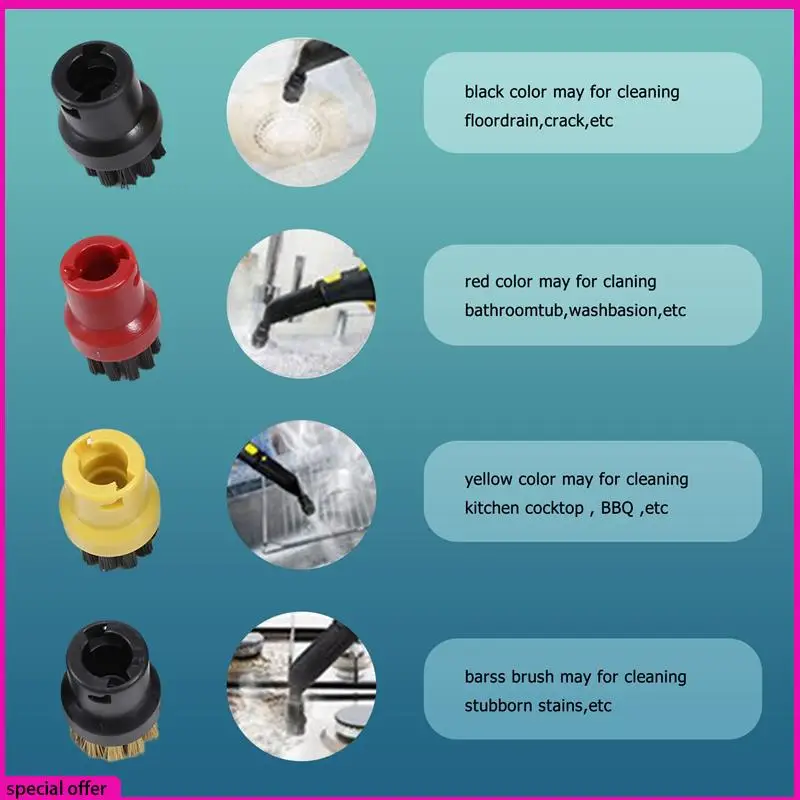 A65Z نافذة فوهة مكشطة فرشاة مستديرة ل Karcher SC1 SC2 SC3 SC4 SC5 لتنظيف البخار مكنسة فرش أجزاء الملحقات