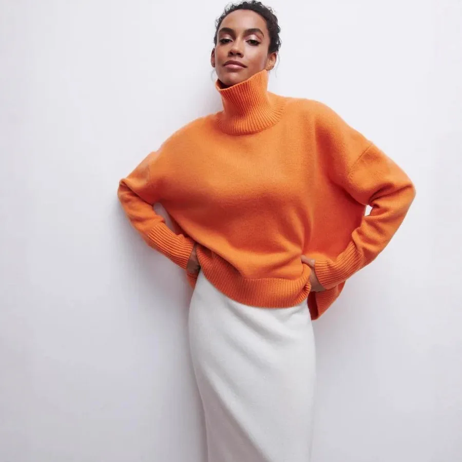 

Jersey Invierno Mujer Turtleneck Autumn Winter Knitted Sweater Women New Solid Color Office Versatile Commuting Pullover Sweater