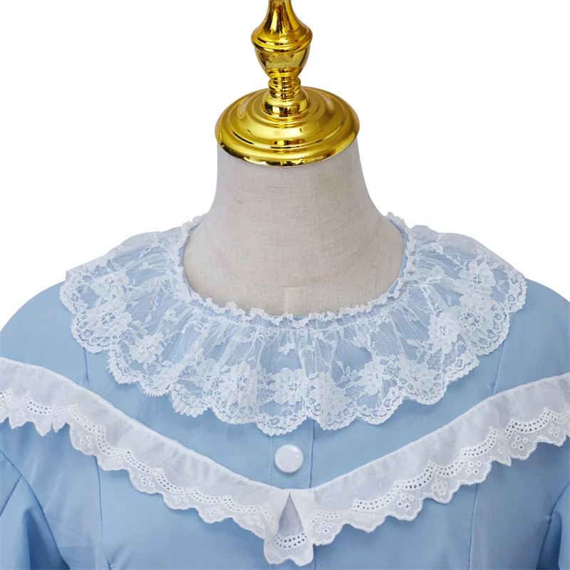 

Women Renaissance Contrast Color Lace Sleeve Pioneer Colonial Costume Prairie Civil War Dresses