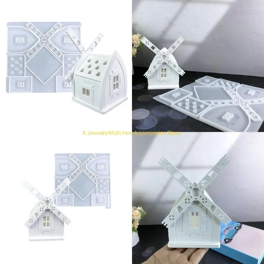 

31 кд гибкая силиконовая плесень Ветряная мельница в форме декорации