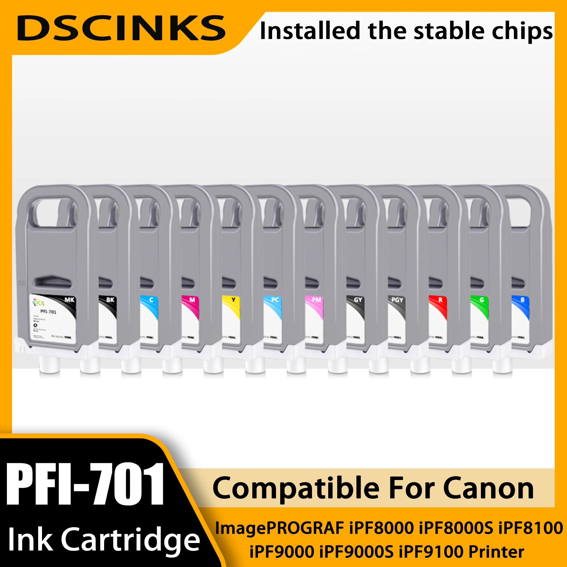 

700mL PFI-701 PFI-703 Pigment Ink Cartridge PFI 701 703 For Canon imagePROGRAF iPF8000 iPF8000S iPF8100 iPF9000 iPF9000S iPF9100