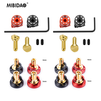 MIBIDAO 5.0mm 4.0mm Battery Heatsink Bullet Plugs & Grips Kit For 1/10 RC Car Accessories Upgrade Parts