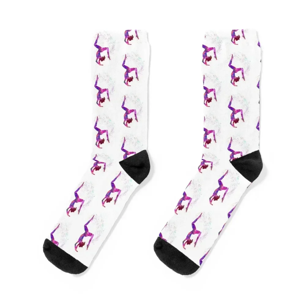 Gymnastics girl, watercolor gymnastics, teen gift Socks hiphop cycling loose cotton Ladies Socks Men's