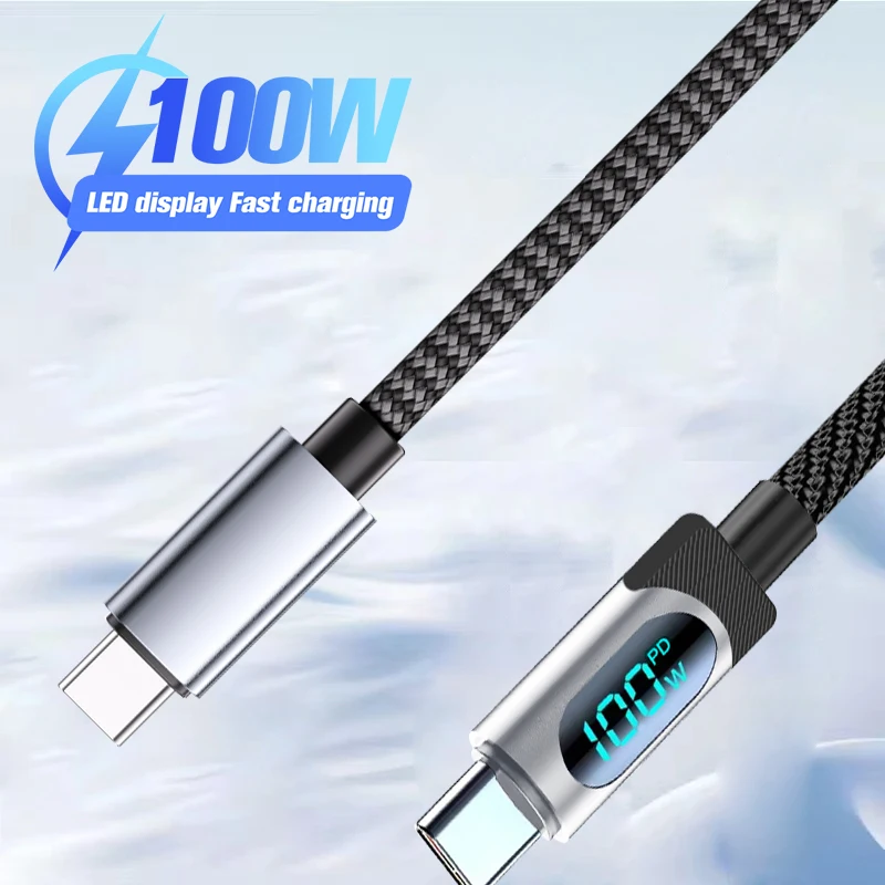 Type C to Type C Cable 100W PD Fast Charging Charger USB C to USB C Display Cable For iPhone 16 15 Serives Xiaomi Samsung Huawei