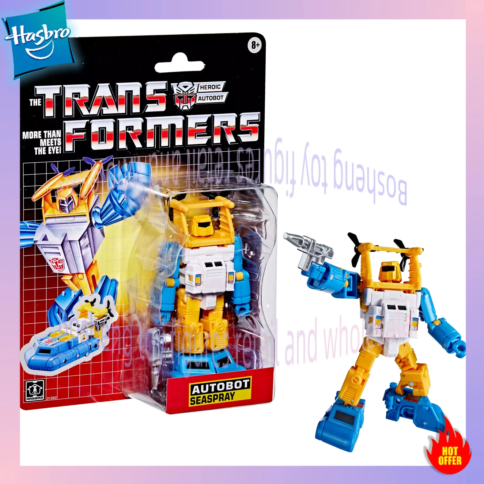 

Transformed Toys Retro Cardback Deluxe G1 Autobot Seaspray Action Figure Toy Gift