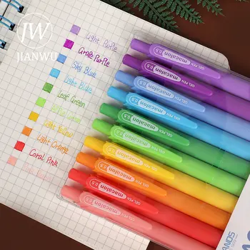 建武 10支/套 復古馬卡龍彩色按壓式凝膠筆套裝 0.5mm 書寫流暢 創意日記 學生文具用品 6 最佳銷售 建武官方店 - №6