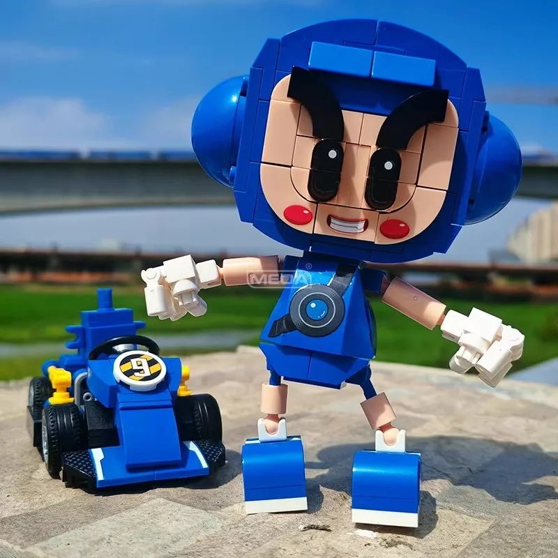 

DIY 2in1 Blue Doll Building Blocks Two Mode Change Random MOC Kart Doll's Joints Movable Bricks Self-assmble Kids Birthday Gift