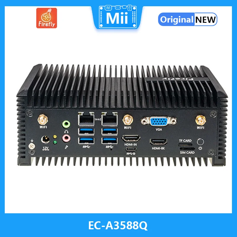 EC-A3588Q Octa-Core 8K AI Embedded Computer with up to 32GB of RAM and supports 8K video encoding and decoding