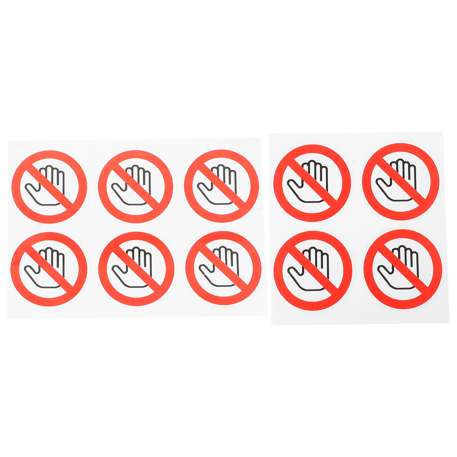 

10Pcs Do Not Touch Warning Sticker Easy Apply Strong Adhesion Safety Decal for Dangerous Equipment Round Caution Sign Vinyl