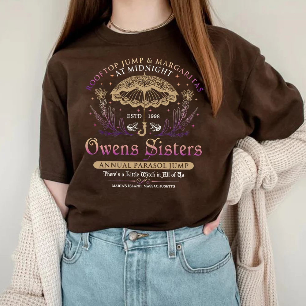 2026 Owens Sisters Shirt Practical Magic T-Shirt Midnight Margaritas Witch Halloween Tee Fall Short Sleeve Gothic Halloween Tops